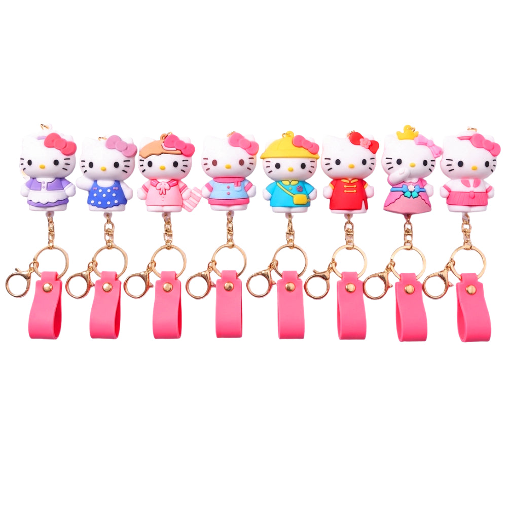 Hello Kitty Character 3D Sillicone Keychain - Assorted Colours ( 1 Pcs Only )