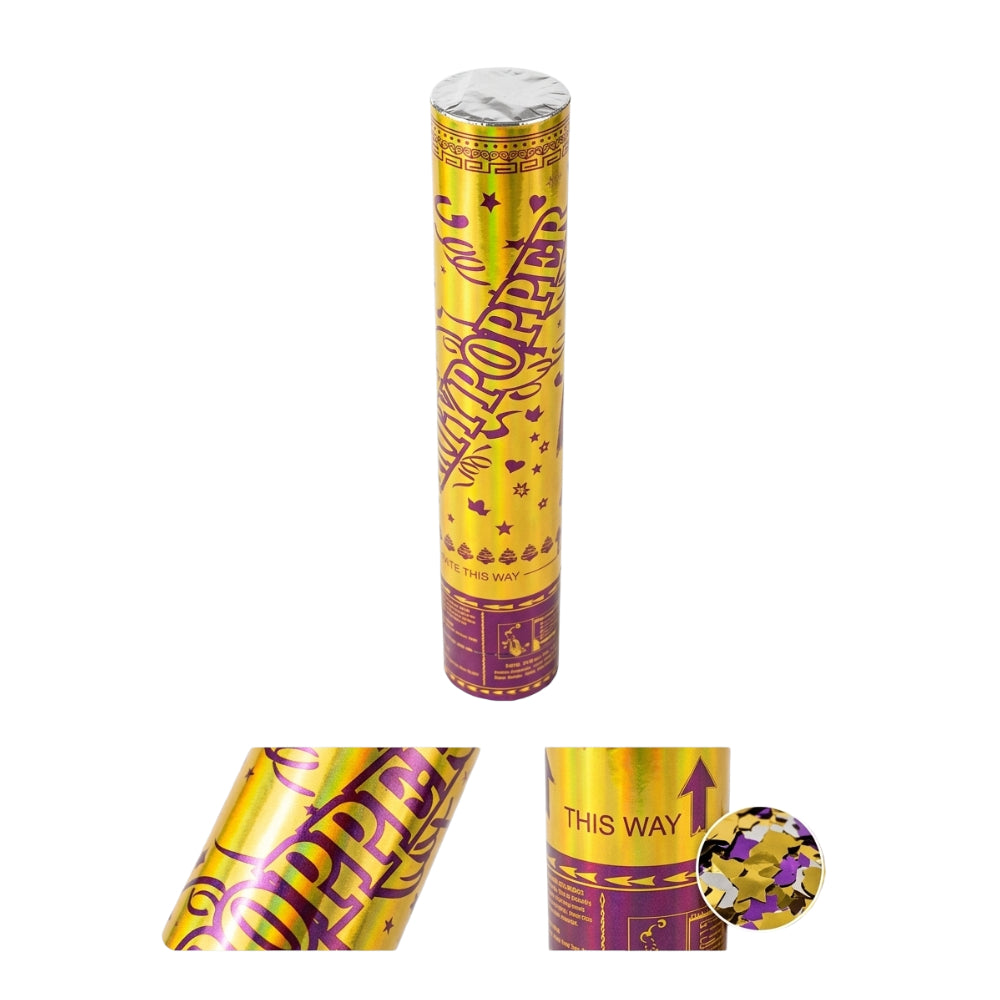 Party Popper Multi Coloured Confetti Cannons - Confetti Shooter - 30Cm