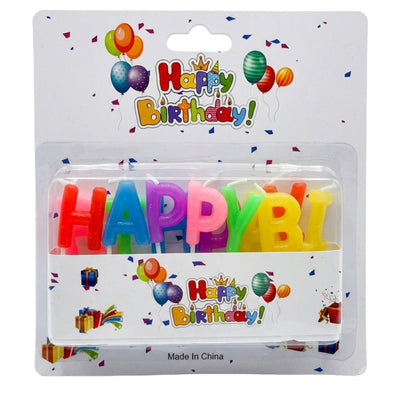 Happy Birthday Letter Candle - Rainbow Colour Set