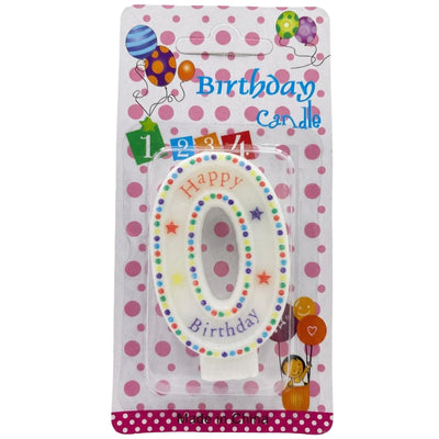 0Th Happy Birthday Number Candle - Colour Full Dot