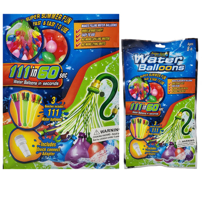 Super Splash Amazing Water Balloons Kit - Assorted Colour - (Pack Of 111Pcs)