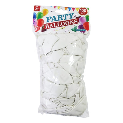 Party Decoration Balloon Kit - White - Pack Of 100 Pcs