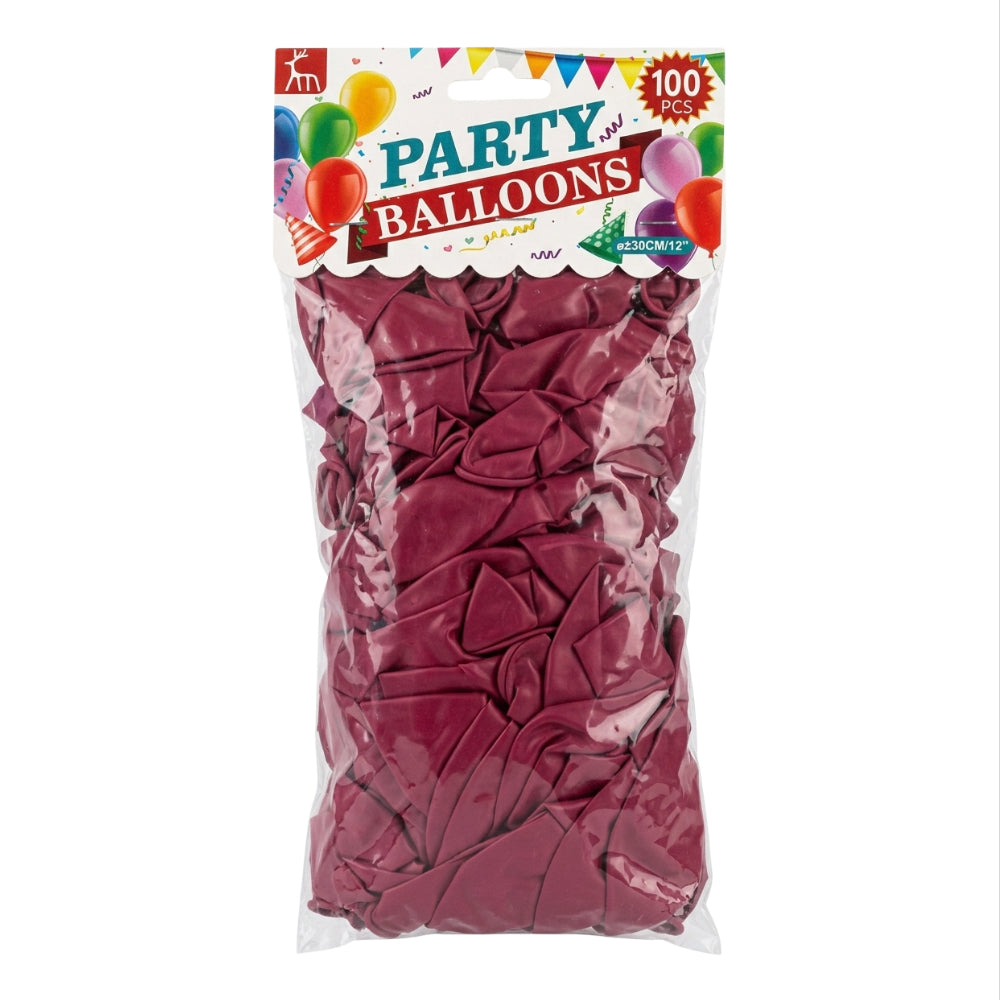 Party Decoration Balloon Kit - Maroon - Pack Of 100 Pcs