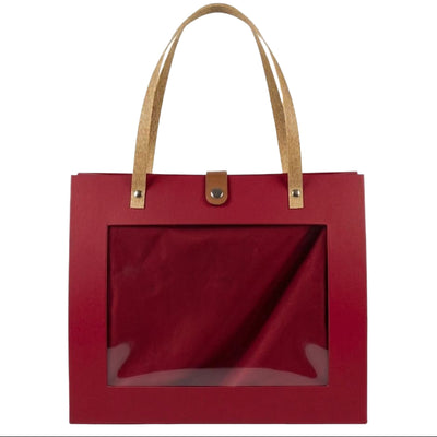 Stylish Gift Box With A Transparent Front Window - 28X11.5X23Cm - Red Colour