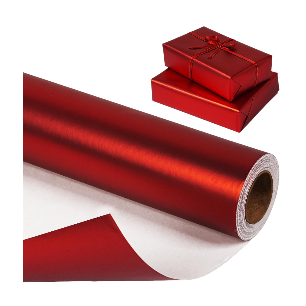 Metallic Gift Wrapping Paper - Red - 70x100 cm Roll