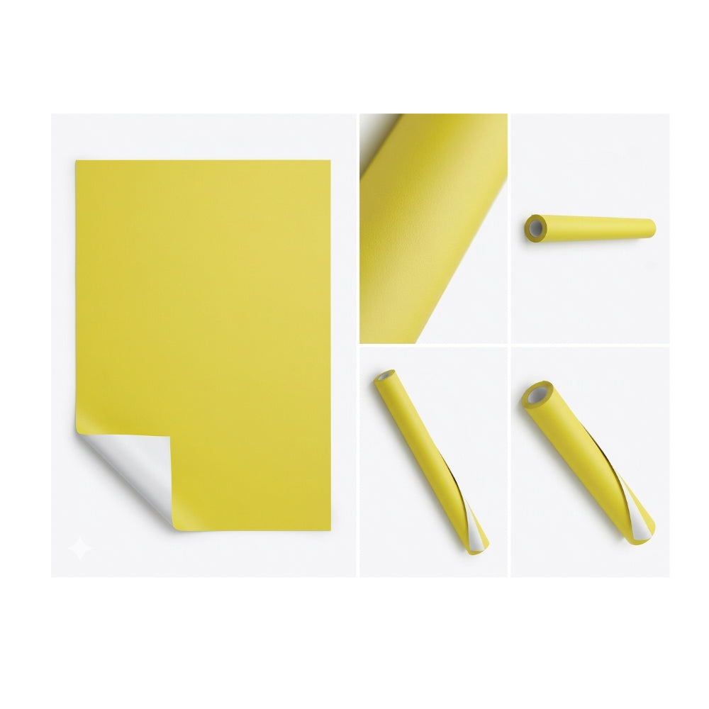 Gift Wrapping Paper - Light Yellow - 70X100 Cm Roll ( Pack Of 2 Pcs )