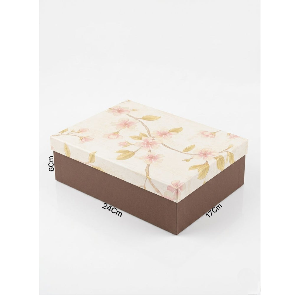 Gift Box Flower Printed Design - Small - 24X6X17Cm