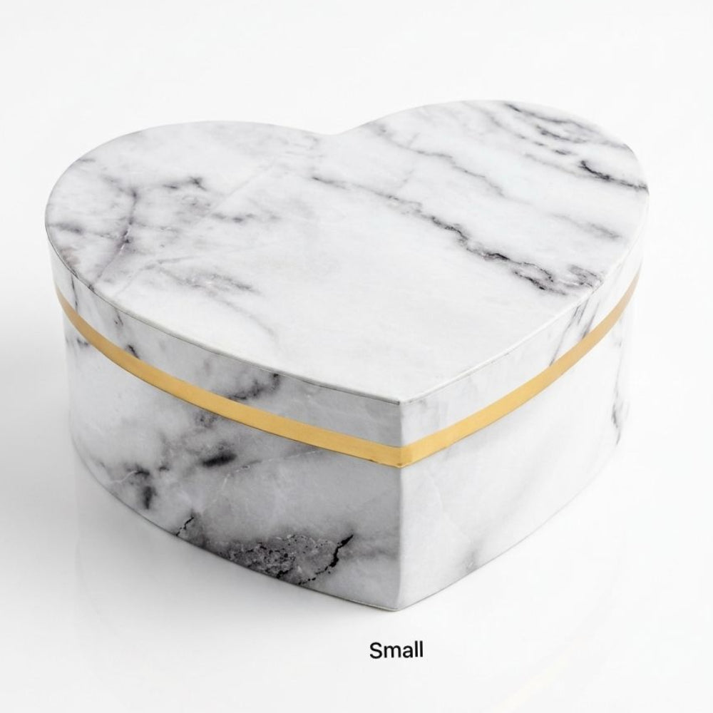 صندوق هدايا على شكل قلب - صغير - 15×13×6 سم - أبيض