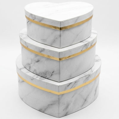 Gift Box Heart Shape 3Pcs Set - White