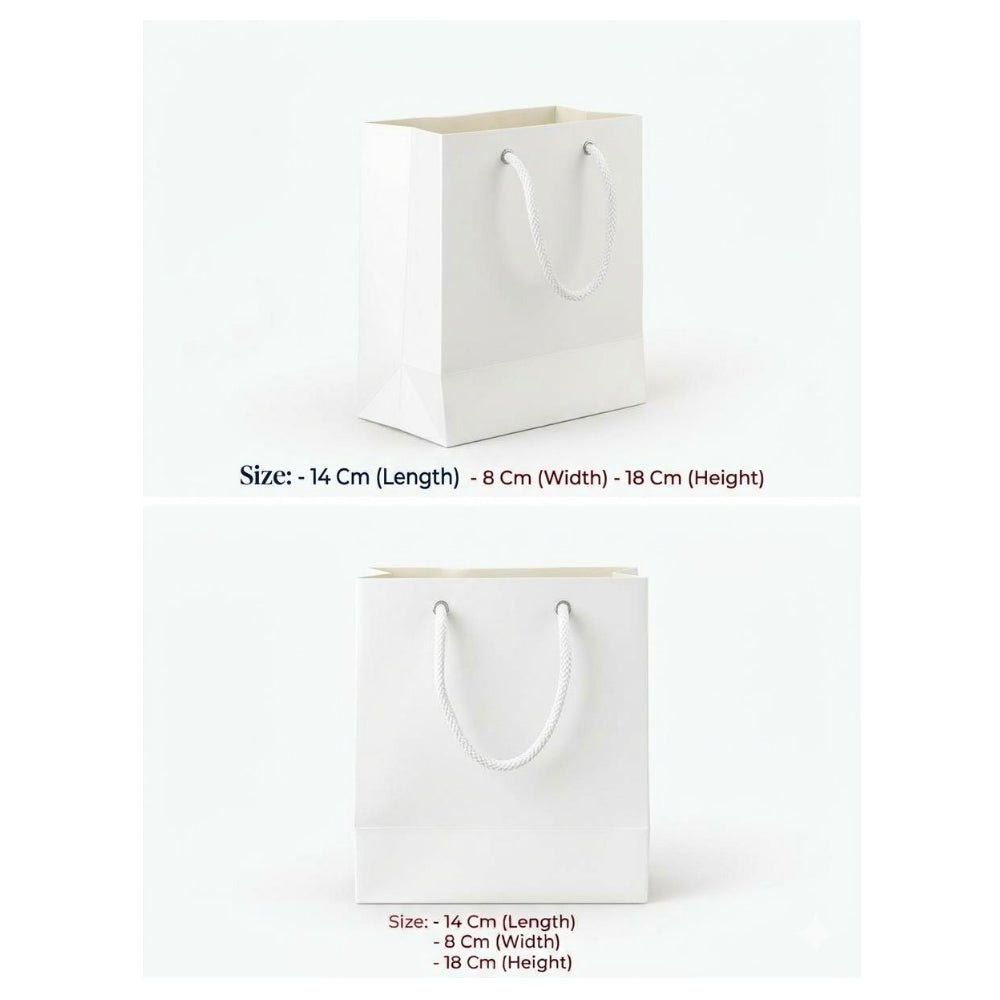Gift Gloss Bag - White Colour - 14X8X18Cm