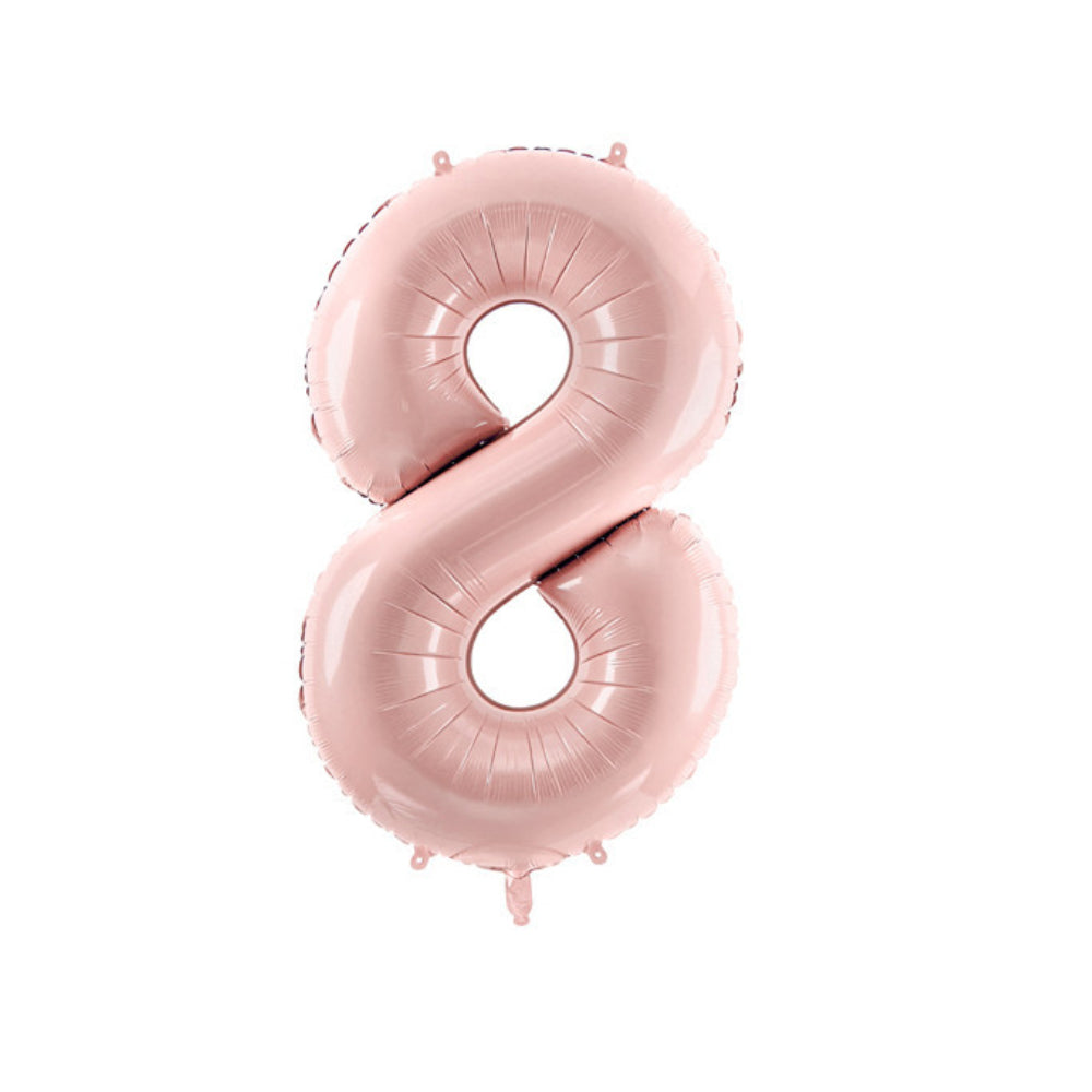 Happy Birthday Party Decoration Foil Balloon Number 8 - Baby Pink - 40 Inch