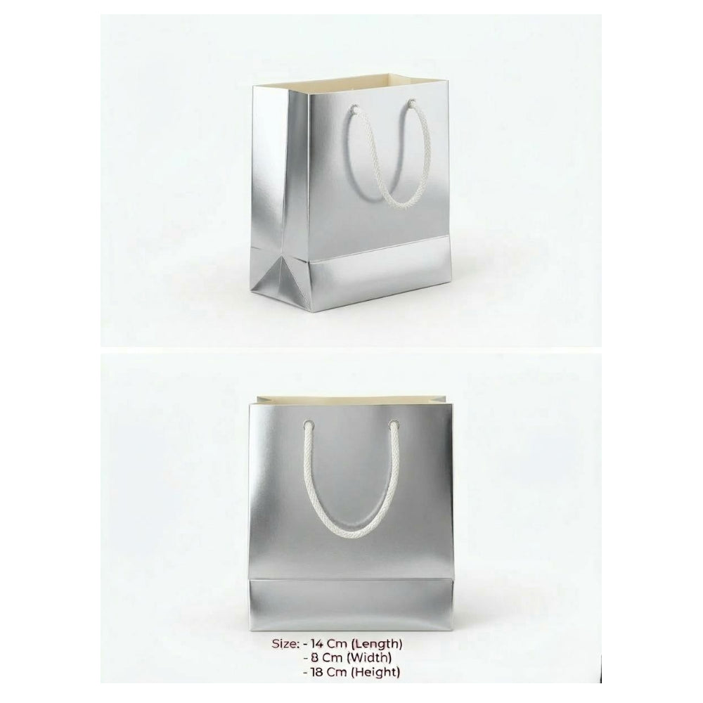 Gift Gloss Bag - Silver Colour - 14X8X18Cm