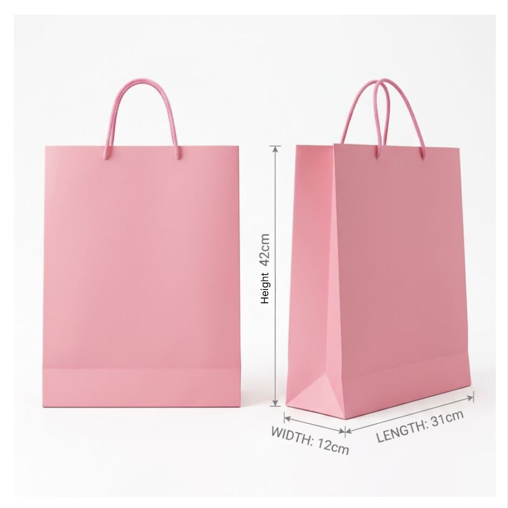 Gift Gloss Bag - Light Pink Plain Colour - 42X31X12Cm