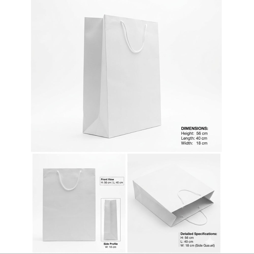 Gift Gloss Bag - White Colour - 56X40X18Cm