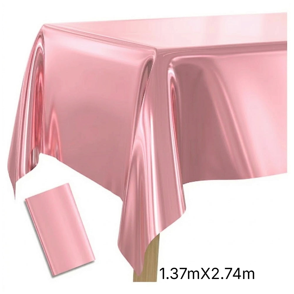 Party Decoration Flamingo Pink Aluminium Foil Tableware - Table Cover 1.37X2.74M