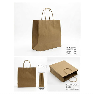 Craft Paper Bag - Brown Colour - 21X27X11Cm