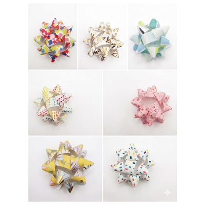 Gift Paper Ribbon Bow Assort Printed - Assorted Colours - Pack Of 3 Pcs