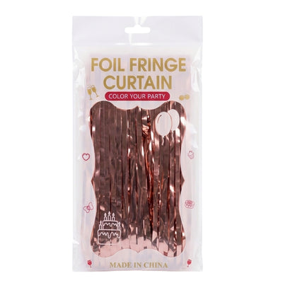 Tinsel Foil Fringe Curtain For Party Decoration - Rain Curtain - Rose Gold Colour