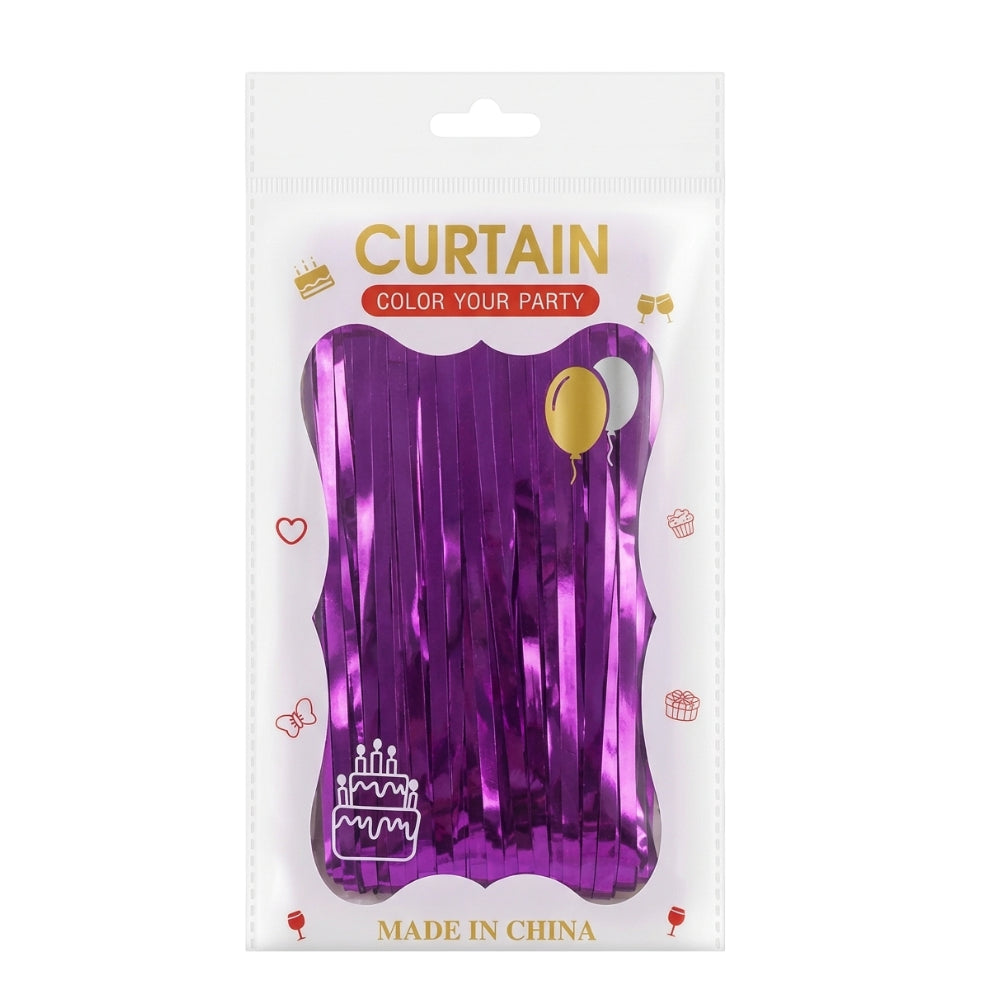Tinsel Foil Fringe Curtain For Party Decoration - Rain Curtain - Vibrant Purple