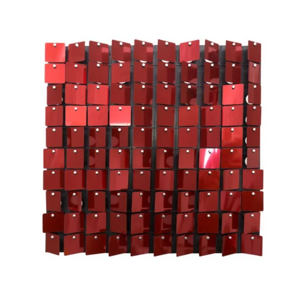 Decorative Shimmering Pneumatic Plate - Wall Backdrop Panel For Parties - Red