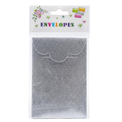 Decorative Silver Foil Money Envelope - Pack Of 10 Pcs