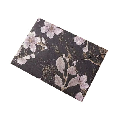 Vintage Elegant Floral Pattern Envelope - Black - 11X16 Cm - Pack Of 10 Pcs