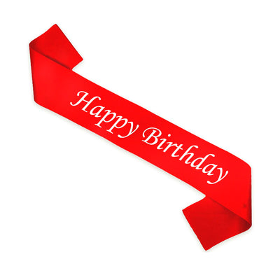 Happy Birthday Party Sash - Red Colour