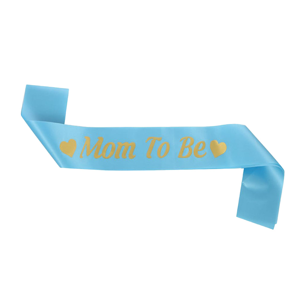 Mom To Be Party Satin Sash - Blue