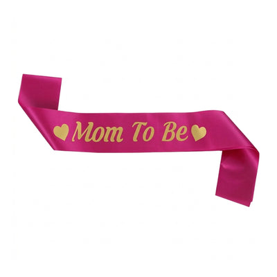 Mom To Be Party Satin Sash - Magenta