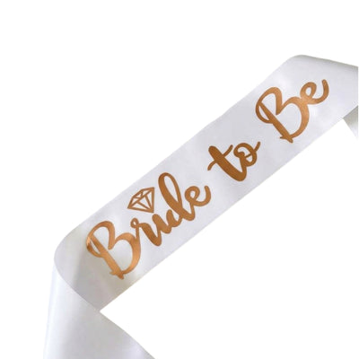 Bride To Be Party Satin Sash - White
