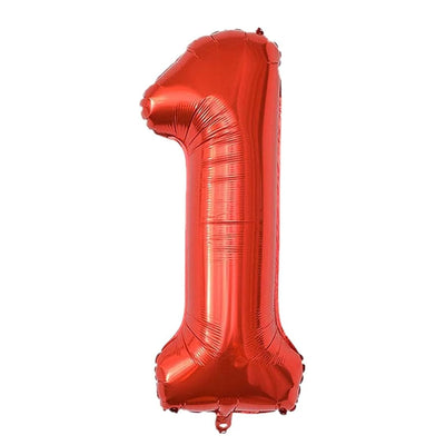 Happy Birthday Party Decoration Foil Balloon Number 1 - Red - 32 Inch