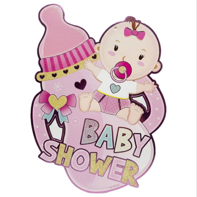 Baby Shower Wall Hanging Decor - Banner - Light Pink Colour - Glitter