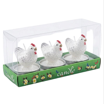 Hen Shaped Party Favor Tea Light Candle - Set (Box Of 3Pcs)