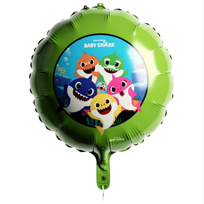 Party Decoration Baby Shark Theme Circular Shaped Foil Balloon - 1 Pcs