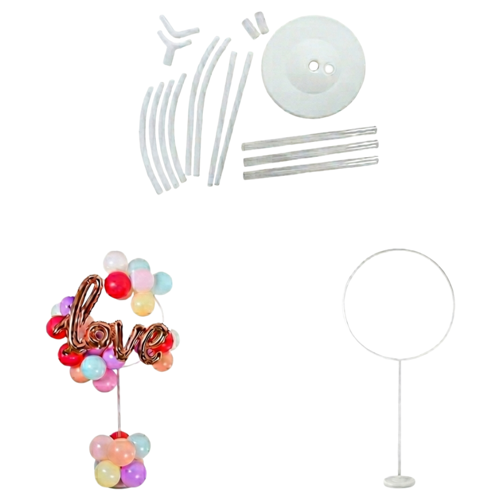 Party Decoration Balloon Round Column Stand Kit - White ( Stand Only )