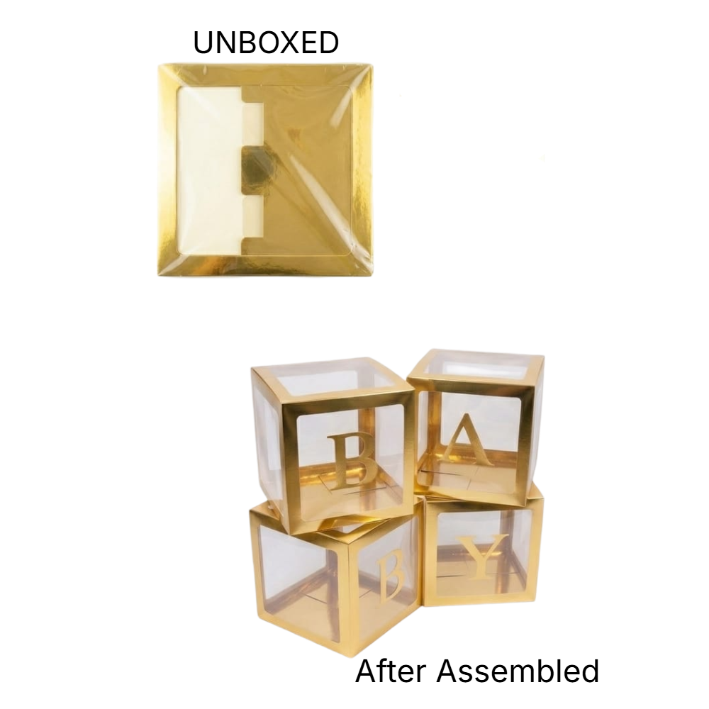 Party Decoration Baby Balloon Box Set - Gold - (Box Only)