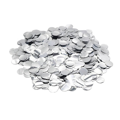 Shiny Metallic Foil Confetti Circles - Silver - Pack Of 100 G