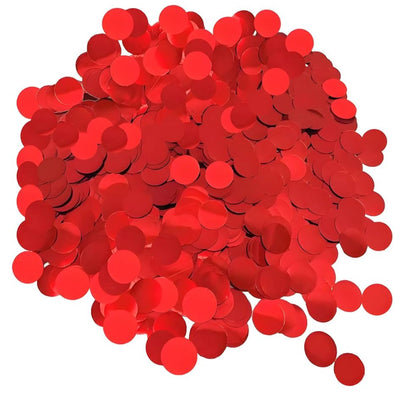 Shiny Metallic Foil Confetti Circles - Red - Pack Of 100 G