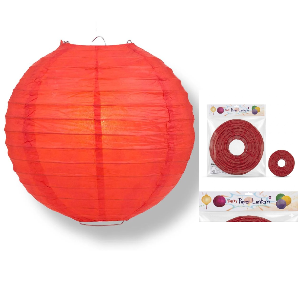 Party Decoration 10Inch Chinese Paper Lantern Lamp - Red Colour