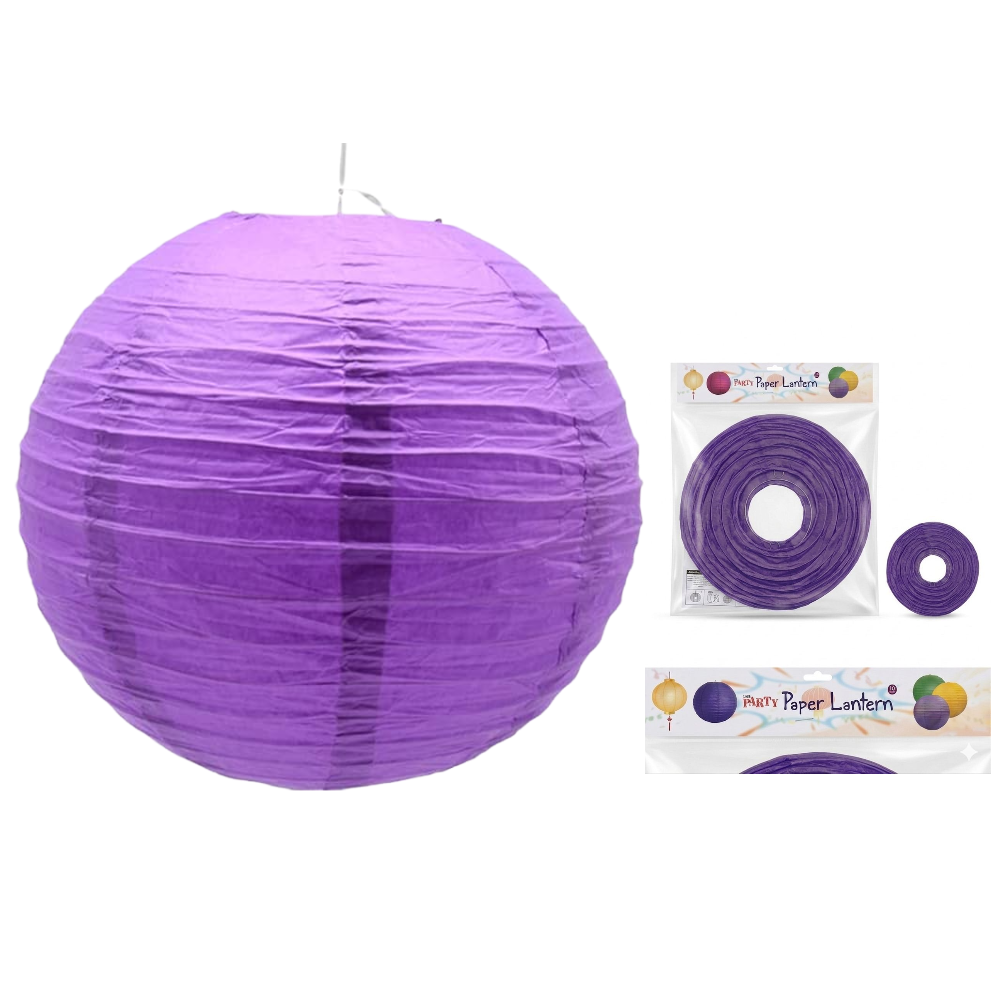 Party Decoration 10Inch Chinese Paper Lantern Lamp - Purple Colour