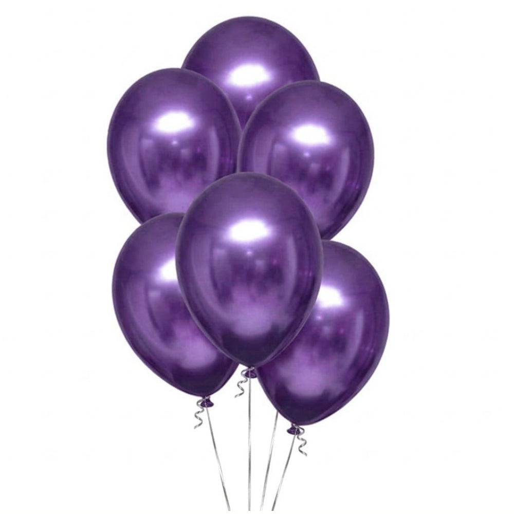 Latex Metallic Helium Balloon - Purple - 12 Inch