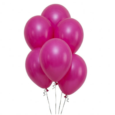 Latex Metallic Helium Balloon - Magenta - 12 Inch