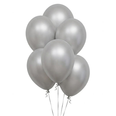 Latex Metallic Helium Balloon - Gray - 12 Inch