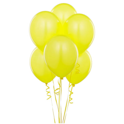 Latex Metallic Helium Balloon - Yellow - 12 Inch