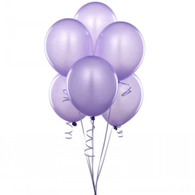 Latex Metallic Helium Balloon - Lavender - 12 Inch