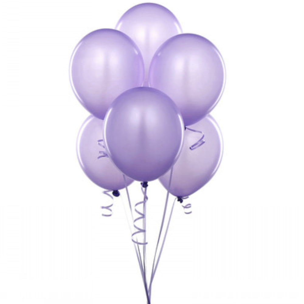 Latex Metallic Helium Balloon - Lavender - 12 Inch