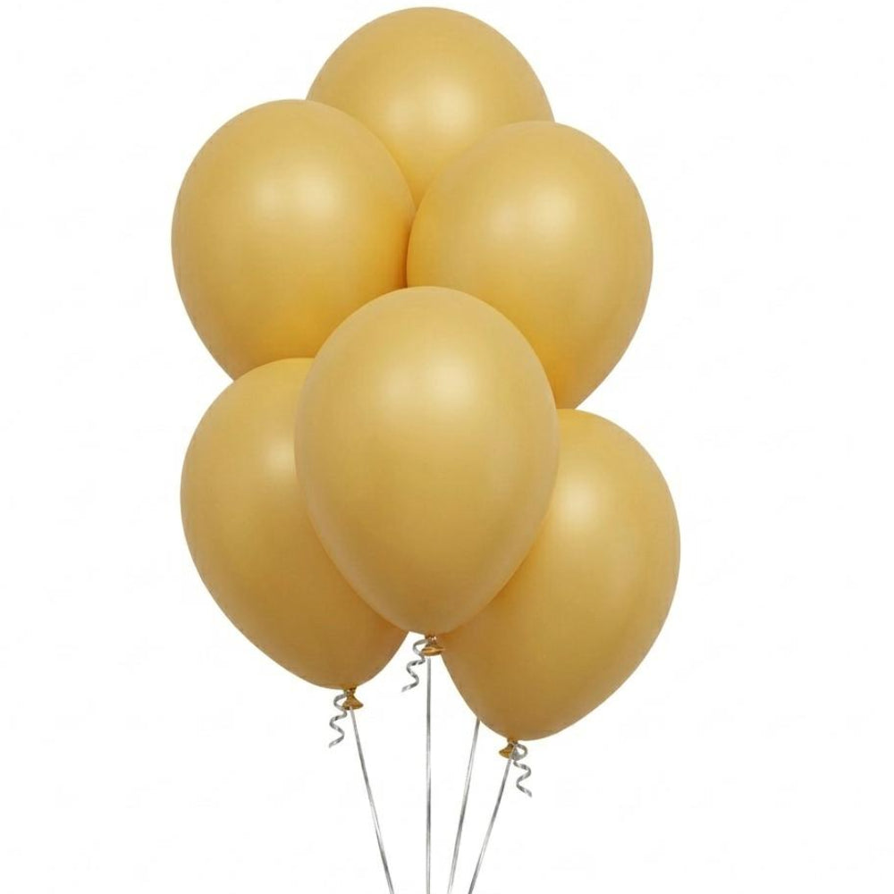 Latex Metallic Helium Balloon - Gold - 12 Inch