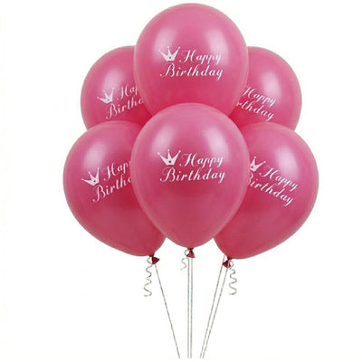 Happy Birthday Printed Latex Helium Balloon - Pink