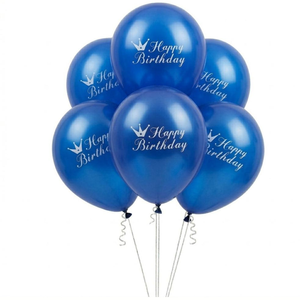 Happy Birthday Printed Latex Helium Balloon - Blue