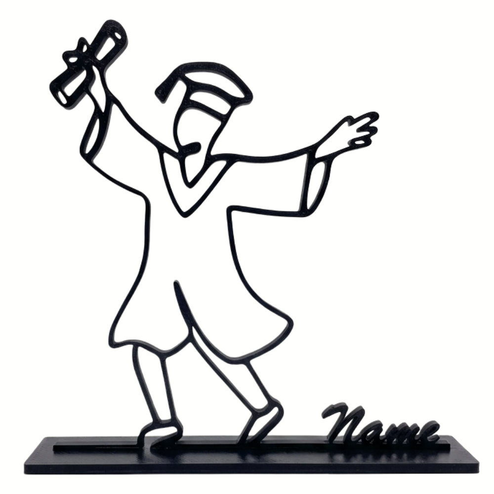 Happy Graduation Minimalist 3D Line Art With Customised Name